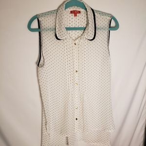 K Derby sheer white with black polka dots and gold